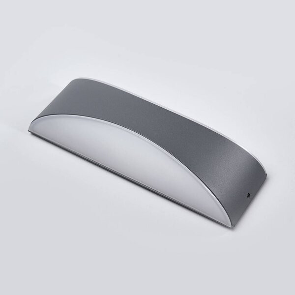 Lucande LED-es kültéri fali lámpa Akira, antracit, fém, 23cm, Fekete, Alumínium, Modern