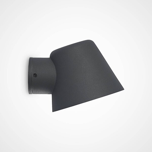 Lindby kültéri falilámpa Ileyna, antracit, fém, 15 cm, dimmelhető, Fekete, Alumínium, Modern
