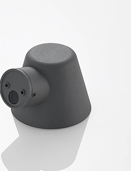 Lindby kültéri falilámpa Ileyna, antracit, fém, 15 cm, dimmelhető, Fekete, Alumínium, Modern