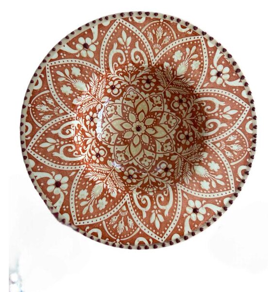 Peremes kis csésze tányér pasztell barna színben 20 cm x 5 cm