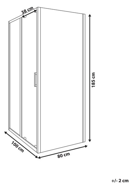 Zuhanykabin YORO 80 x 100 x 185 cm Arany