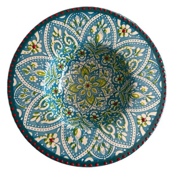 Peremes kis csésze tányér pasztell sötétzöld színben 20 cm x 5 cm