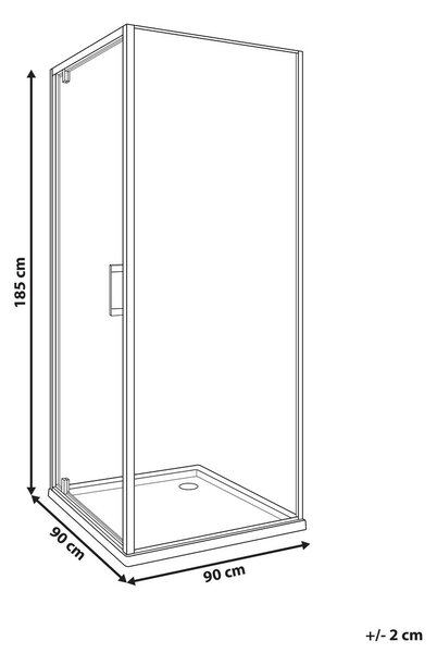 Zuhanykabin DARLI 90 x 90 x 185 cm Arany