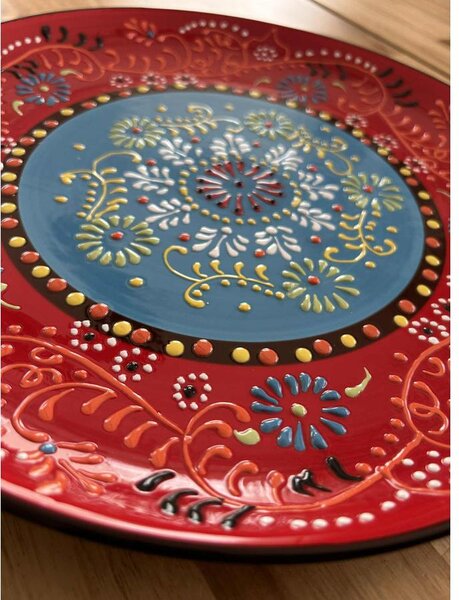 Toscana Rosso Mediterraneo kerámia lapos tányér – 30 cm