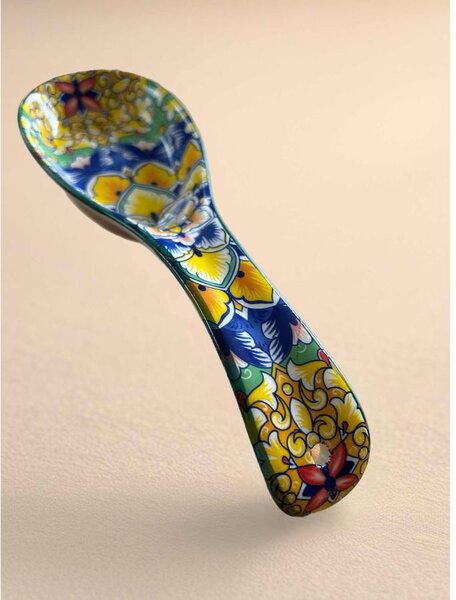 Szicíliai Virágoskert kerámia kanáltámasz (22 × 7 cm)