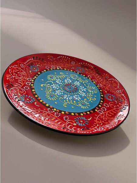 Toscana Rosso Mediterraneo kerámia lapos tányér – 30 cm