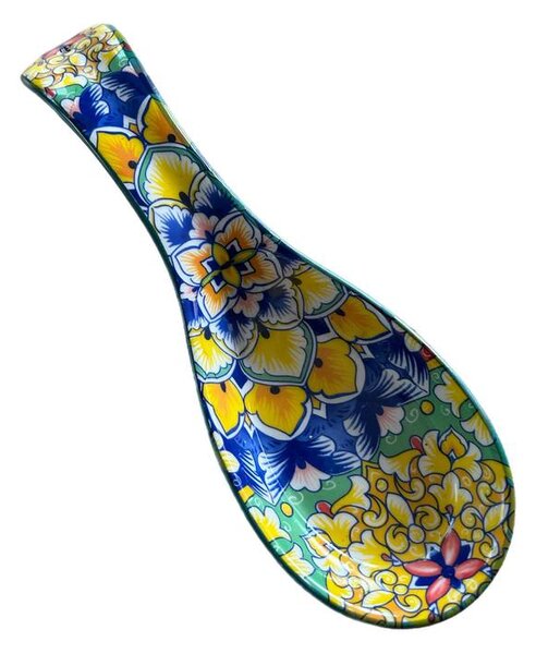 Szicíliai Virágoskert kerámia kanáltámasz (22 × 7 cm)