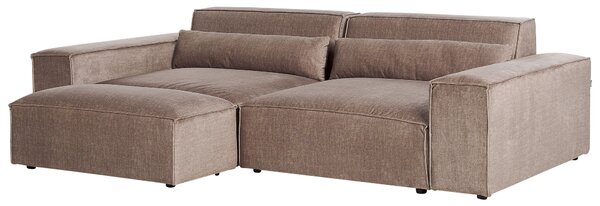 Moduláris kanapé 3 személyes HELLNAR Világosbarna Ottománnal