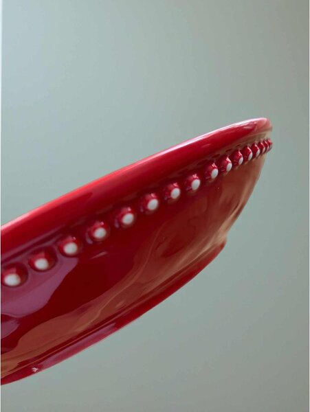 Mediterrán Primavera Rosso kerámia salátástál – 26 cm