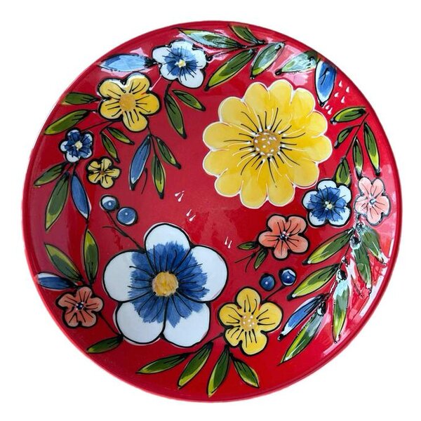 Mediterrán Primavera Rosso kerámia salátástál – 26 cm