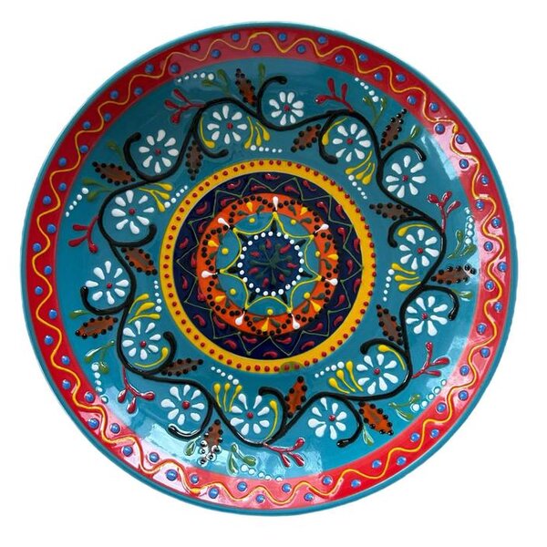Mediterrán Primavera Turchese kerámia salátástál – 26 cm