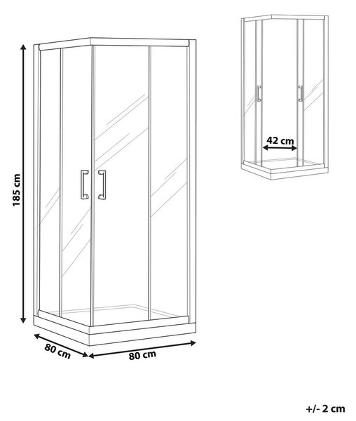 Zuhanykabin TELA 80 x 80 x 185 cm Arany