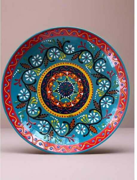 Mediterrán Primavera Turchese kerámia salátástál – 26 cm