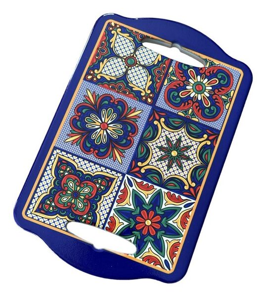 Kis színes vágódeszka mediterrán színekben 22 cm x 14 cm méretben
