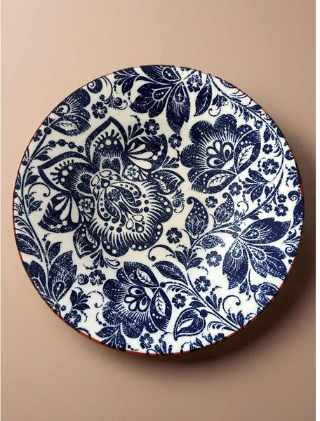 Gres Azul Virágoskert mediterrán kerámia mélytányér (24 cm)