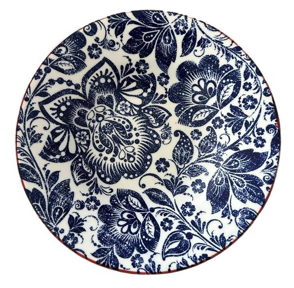 Gres Azul Virágoskert mediterrán kerámia mélytányér (24 cm)