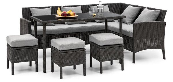 Blumfeldt Titania Dining Lounge Set, kerti ülőgarnitúra készlet, fekete/világosszürke