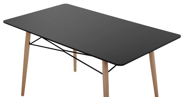 Étkezőasztal BIONDI Fekete bükkfa 140 cm 80 cm