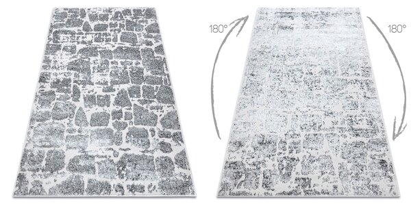 Modern MEFE szőnyeg 6184 útburkoló tégla - Structural két szintű gyapjú sötétszürke