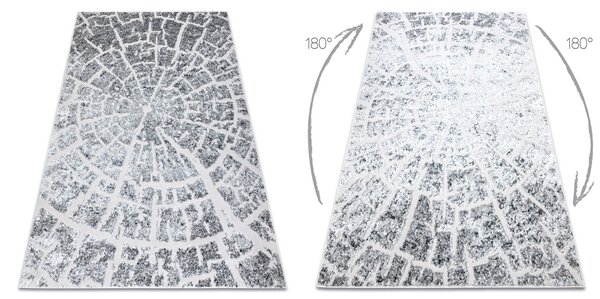 Modern MEFE szőnyeg 6185 Fa Faipari - Structural két szintű gyapjú szürke