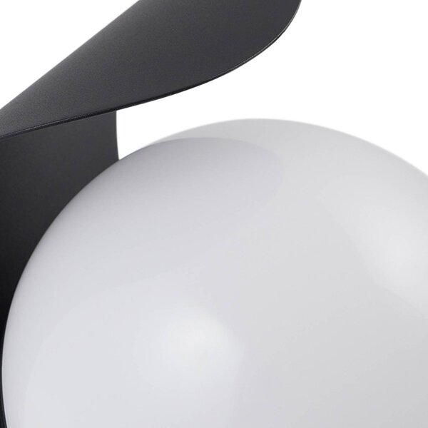 Lindby LED kültéri fali lámpa Lacie, érzékelő, fekete/fehér, alumínium, Fekete, Alumínium, Modern