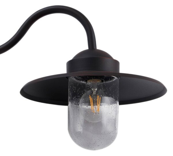 Lindby Bilma kültéri fali lámpa, rozsdás színű, üveg, 29 cm, dimmelhető, Barna / rozsda, Alumínium, Modern