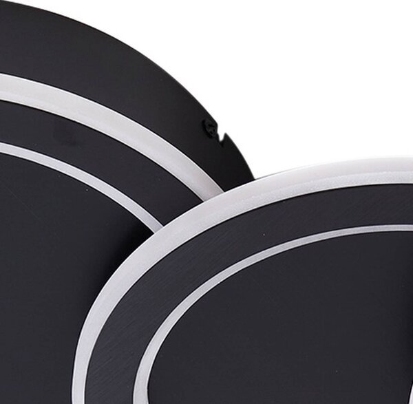 Lucande LED mennyezeti lámpa Diala, fekete, fém, 96 cm, dimmelhető, Fekete, Nappali / Étkező, Műanyag, Modern