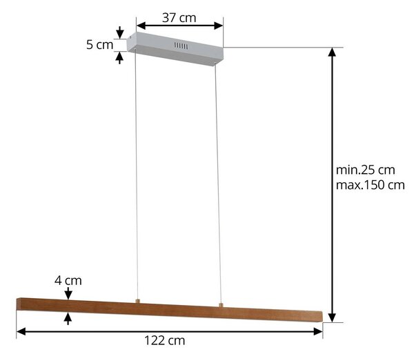 Lucande LED lógó világítás Nihalo, fa, 122 cm, dimmelhető, CCT, dimmelhető, Világos fa, Nappali / Étkező, Fa, Modern