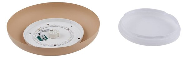 Lindby LED mennyezeti lámpa Florie, bézs, fém, Ø 40 cm, Krém / borostyánsárga, Nappali / Étkező, Műanyag, Modern