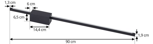 Lucande LED fali lámpa Skaila, fekete, 90cm hosszú, 3,000 K, Fekete, Nappali / Étkező, Alumínium, Modern