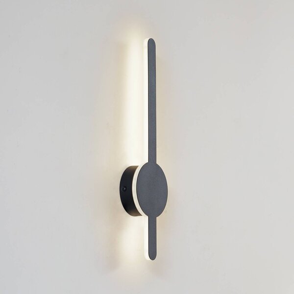 Lindby LED-es fali lámpa Borian, fekete, alumínium, 40 cm, Fekete, Nappali / Étkező, Műanyag, Modern
