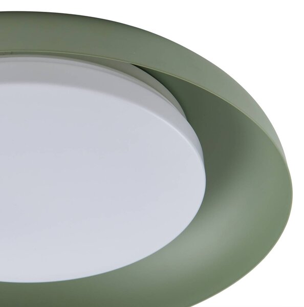 Lindby LED mennyezeti lámpa Florie, zöld, fém, Ø 40 cm, Zöld, Nappali / Étkező, Műanyag, Modern