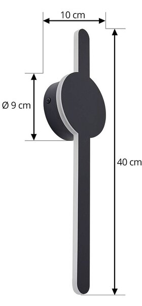 Lindby LED-es fali lámpa Borian, fekete, alumínium, 40 cm, Fekete, Nappali / Étkező, Műanyag, Modern
