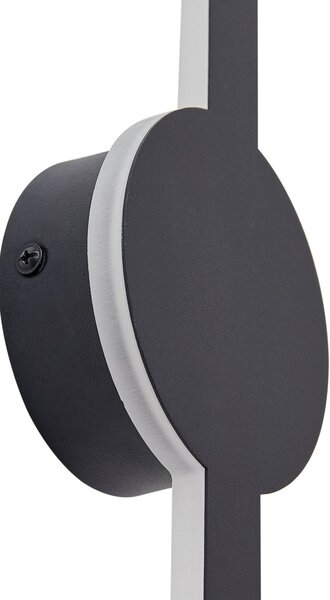 Lindby LED-es fali lámpa Borian, fekete, alumínium, 40 cm, Fekete, Nappali / Étkező, Műanyag, Modern