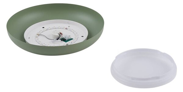 Lindby LED mennyezeti lámpa Florie, zöld, fém, Ø 40 cm, Zöld, Nappali / Étkező, Műanyag, Modern