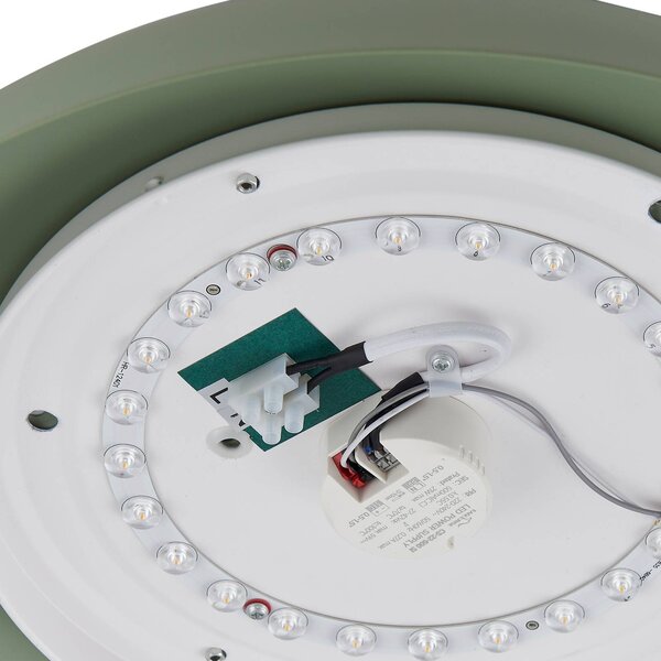 Lindby LED mennyezeti lámpa Florie, zöld, fém, Ø 40 cm, Zöld, Nappali / Étkező, Műanyag, Modern
