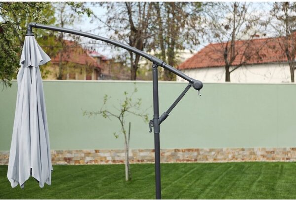 Kerti függő napernyő, 300 cm - szürke