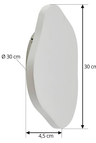 Lindby LED fali világítás Nielson, fehér, gipsz, 30 x cm, dimmelhető, Fehér / opál, Nappali / Étkező, Gipsz / agyag, Modern
