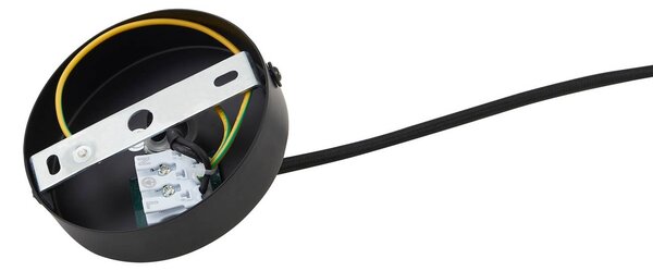 Lindby függőlámpa Clarine, fekete/fehér, Ø 50 cm, fém, dimmelhető, Fekete, Nappali / Étkező, fém, Modern