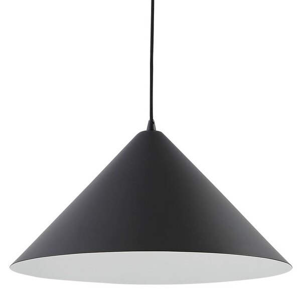 Lindby függőlámpa Clarine, fekete/fehér, Ø 50 cm, fém, dimmelhető, Fekete, Nappali / Étkező, fém, Modern