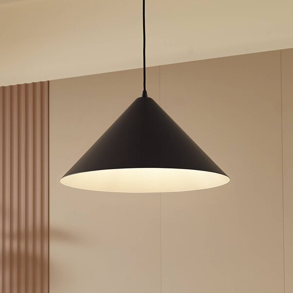 Lindby függőlámpa Clarine, fekete/fehér, Ø 50 cm, fém