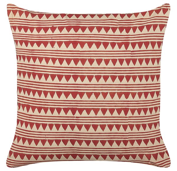2 db díszpárna DEGLUPTA Pamut 45 x 45 cm Piros Cikk-cakk mintás