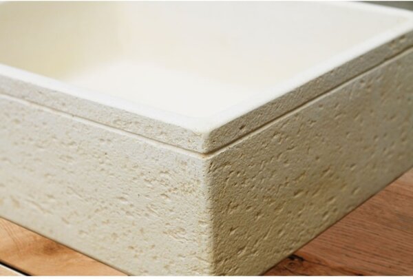 TUFA kültéri beton mosogató, kerti kézmosó, bézs