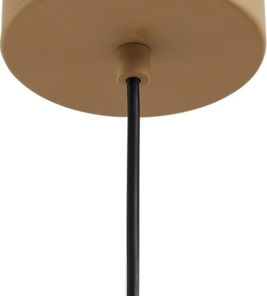 Lucande LED-es függőlámpa Livie, bézs, alumínium, Ø 50 cm, dimmelhető, Krém / borostyánsárga, Nappali / Étkező, Modern