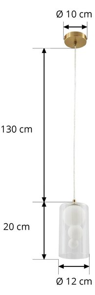 Lindby függőlámpa Kupla, opál/tiszta, üveg, 1-lámpás, G9, dimmelhető, Tiszta / átlátszó, Nappali / Étkező, Üveg, Modern