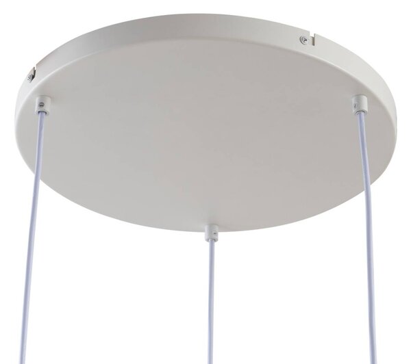 Lindby Helin lógó világítás, fekete/fehér/szürke, Ø 60 cm, 3 izzós., dimmelhető, Többszínű, Nappali / Étkező, Textil / szövet / selyem, Skandináv