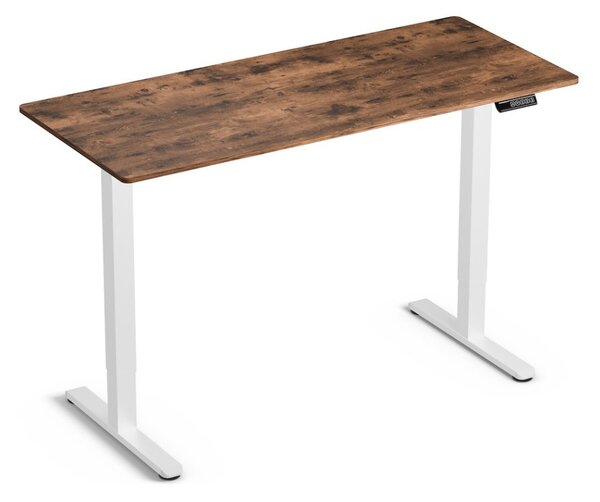 Elektromosan állítható magasságú íróasztal - 140x60cm rusztikus barna ülő-/állómunkához - LVN System Lite LV1717