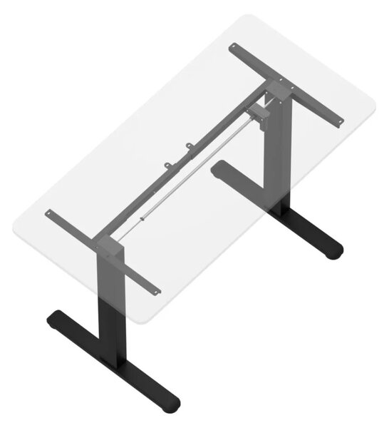 Állítható szélességű elektromos íróasztal láb ülő-/állómunkához memória funkció +USB fekete LVN System Flex+ LV0739