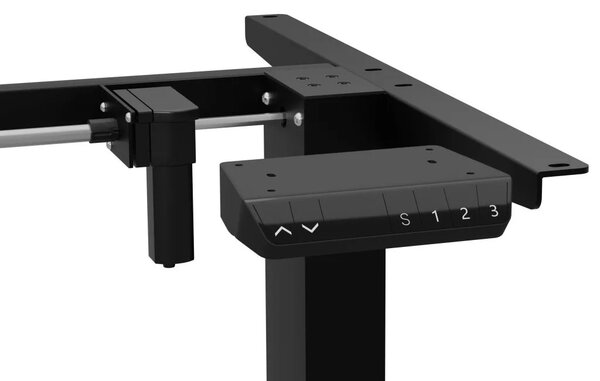 Állítható szélességű elektromos íróasztal láb ülő-/állómunkához memória funkció +USB fekete LVN System Flex+ LV0739