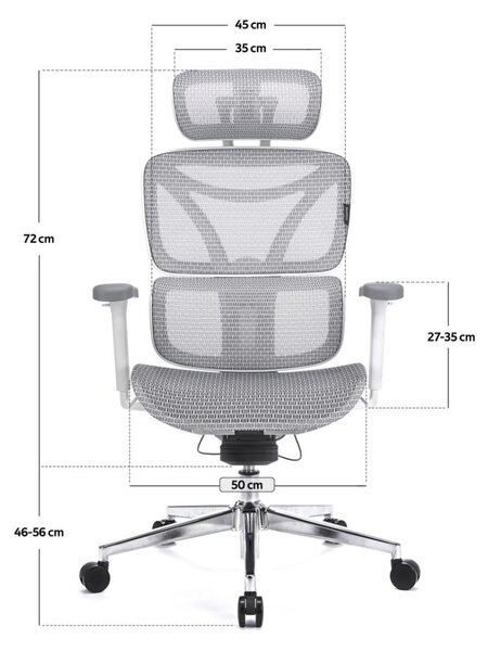 Professzionális irodai szék / forgószék / főnöki szék LVN System Control Pro fehér LV0657